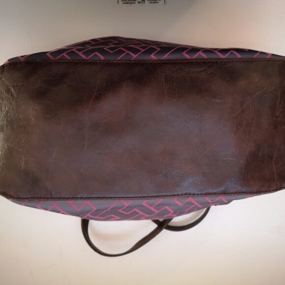 2 / $30.00 - Tommy Hilfiger Grey & Pink Patterned with Brown Handles Handbag - Picture 7 of 15